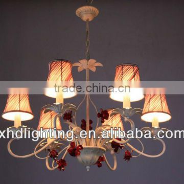 fashion big hotel crystal chandelier ,E14 fabric pendant lamp