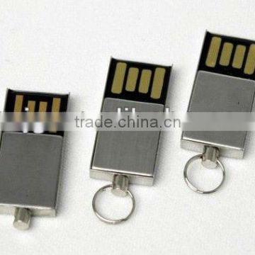 Most Popular Metal Mini Slim USB Flash Drive with Keychain