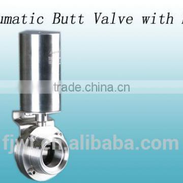 SS304/316L Hygenic/Sanitary Pneumatic threaded butterfly valve factory for milk