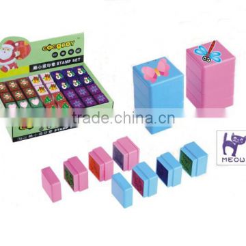 Plastic Self-inking Toy Stamp For Kids Manufacturer/Christmas Kids Cute toy Stamp Set Supplier