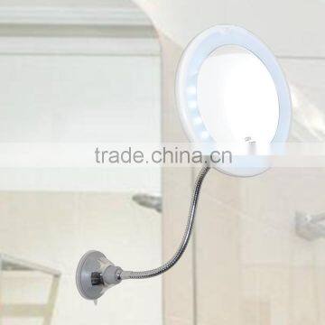 Flexible Lighted makeup mirror with goose neck