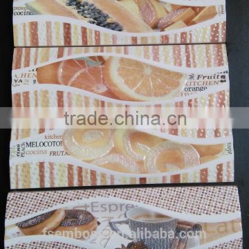 inkjet ceramic relief decor border/listello macthing wall tile length 80x250/280mm