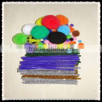 Supply poms and glitter pom poms for party decorations