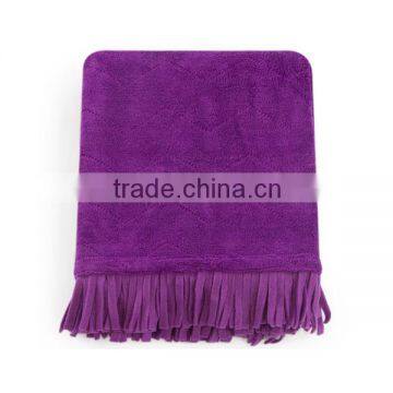 cheap thick soft coral purple fleece blanket