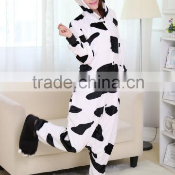New Design Hooded Plush Cow Onesie Pajamas Adult Animal Pajamas Lovely Onesie Costume