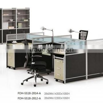 Black high quality 120 degree office workstation for sale FOH-SS18-2814-A