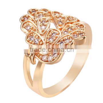 Sparkling Women Luxury Phoenix Shape Inlay Rhinestone Ring for Banquet Girlfriend Gift