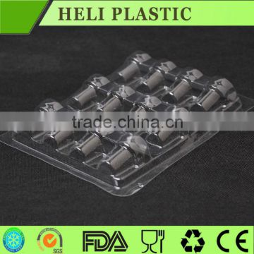 Transparent ESD plastic blister packaging tray with dividers for electronic component