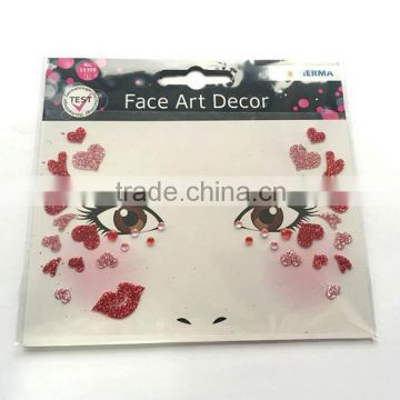 custom bling face sticker halloween makeup eye tattoo sticker crystal sticker