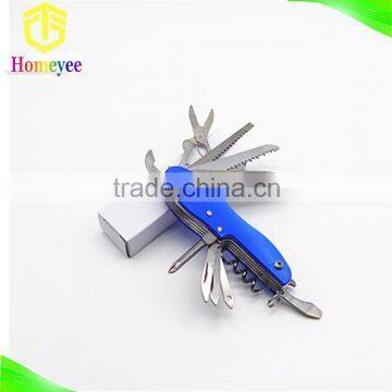 14 in 1outdoor multi folding purpose knife with aluminum handle in peanuthull shape