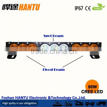 New product Amber white color 16.5" 90w rally led light bar/ head light