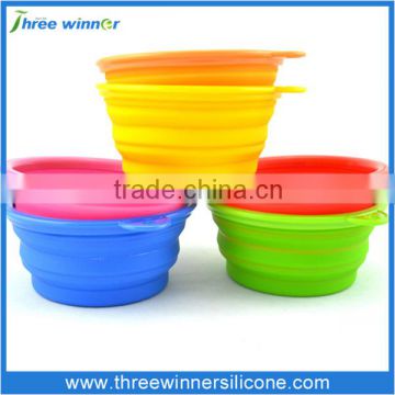 Colorful new design silicone pet bowl collapsible silicone dog bowl
