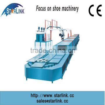 Wenzhou Starlink Hot Sale 19m 60 stations Production Line inject moulding PU casting shoe making machine