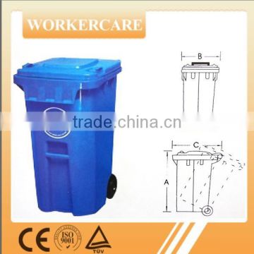 240L plastic trash bin with wheel