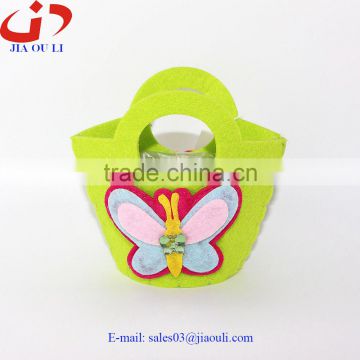 Easter decorations non-woven small basket with butterfly decoration