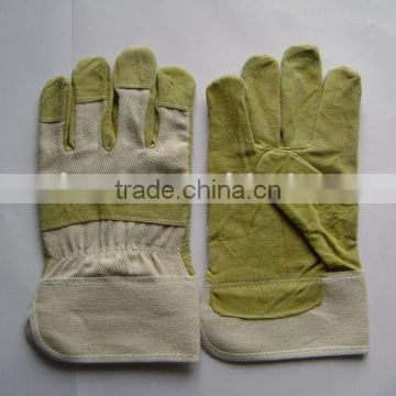 Yellow cow split leather glove