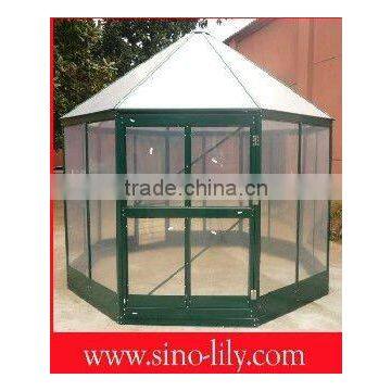 big octagon greenhouse with louver