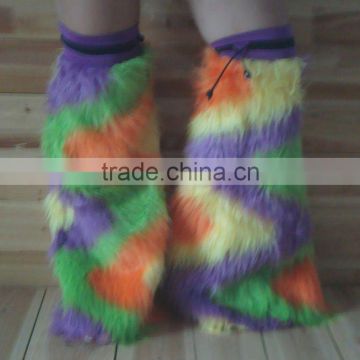 Fluffy boots covers rave fluffy leg warmers
