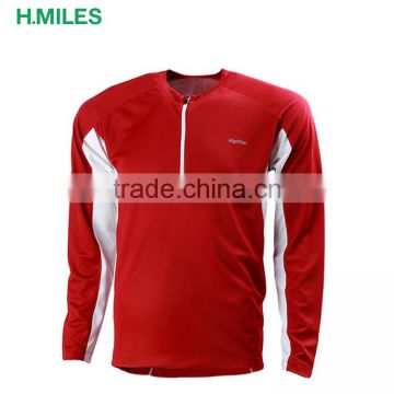 Mens running wear half zip quickdry long sleeve running t-shirt