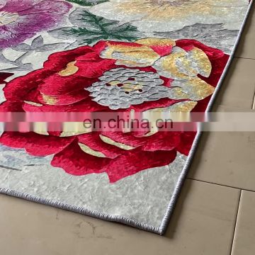 Hand tufted crystal velvet center luxury carpet for Home