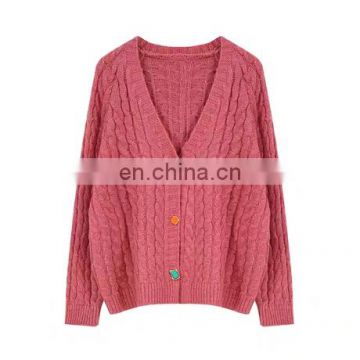 Winter Women Long Cardigan Sweater  New Fashion Thick Coarse Wool Sweater Female Knitted Sweaters Tops Coat