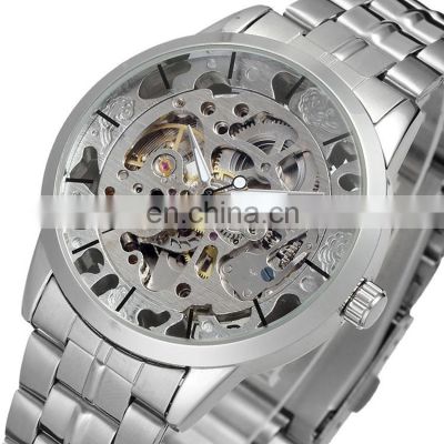 Guangdong Manufacturer WINNER 521 Men Automatic Mechanical Movement Watch Low Price Classic Stainless Steel Strap Watches