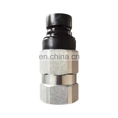 pressure relief flat face carbon steel 1/2 inch ISO 16028 hydraulic quick connect couplers for skid steer loader