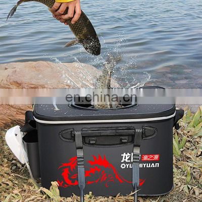 New Design Folding Fishing Bucket With Handle EVA Fishbox Outdoor Water Box Packing Live Fish Bucket Thickened Fishing Tank Fish