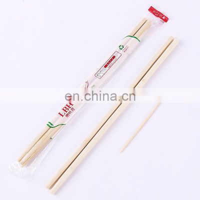 Disposable round bamboo chopsticks with a toothpick