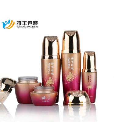 Rose Gold Luxury Cosmetics Packaging Glass Bottle Sets Empty for Skincare Containers Radian Bottle and Jars Set
