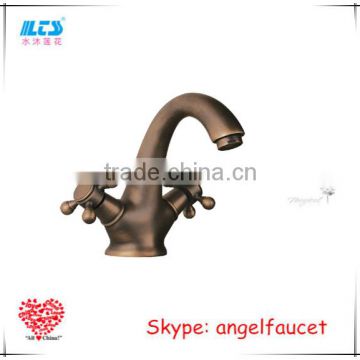2015 Antique Dual Handle Brass Basin Faucet With Best Price