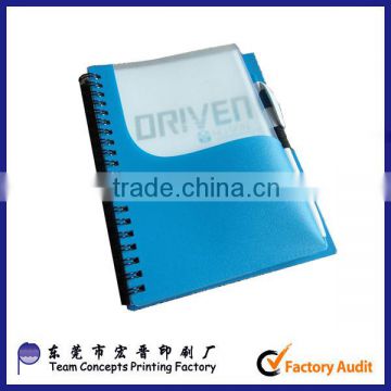 Transparent PVC cover office supply notebook