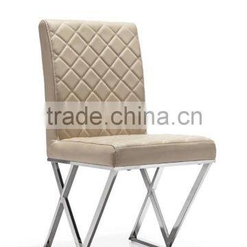 Z611 cream leather soft comfortable x shape metal dine chair in home furniture