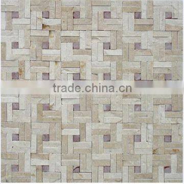 SKY-M052 Elegant Cube 3D Purple Knit Lines Mosaic Tile