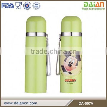 Custom printed stainless steel bullet-shaped thermos bottle