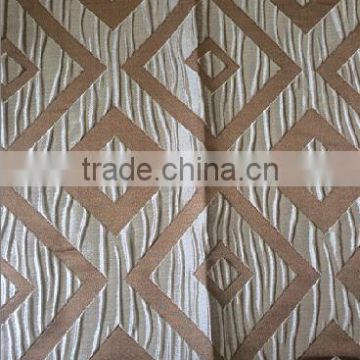 2016 new arrival 100% Polyester quadrate design Emboidery like Jacquard Curtain fabric
