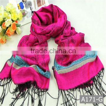 A171 Hot sell delicate multicolor winter woven scarf
