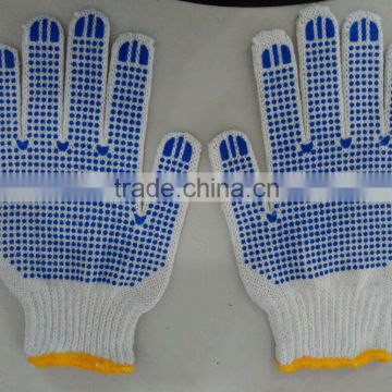 7g Bleach White String Knit Cotton Dotted Glove (2406)