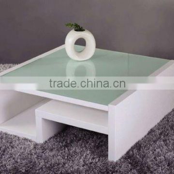 5cm E1 MDF coffee table in high gloss white in modern design