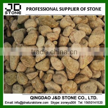 Yellow round cobble stone/ Yellow pebbles for landscaping