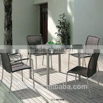 outdoor dining table set rattan stainless steel chair