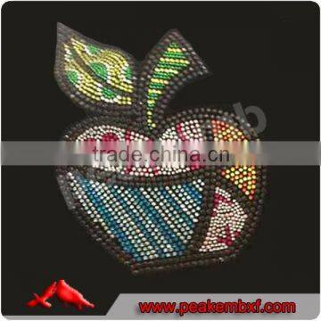 Colorful Apple T Shirt Transfer Rhinestone Iron on Free Lead