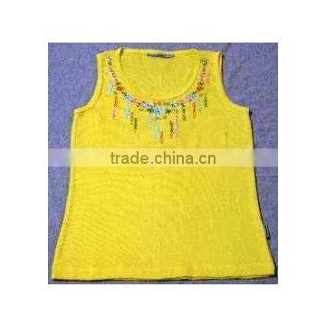 Trendy Fashion womens tops-Beaded ladies fancy tube tops