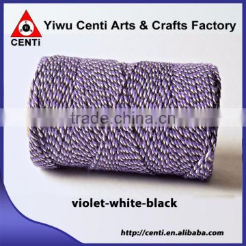 Quality violet white and black tri coloured original cotton bakers twine
