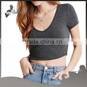 Hot t shirts for ladies with v neck new design t shirts
