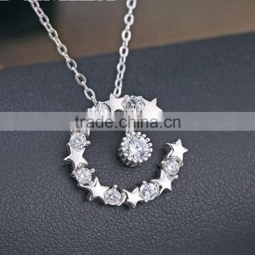 925 sterling silver pendants jewelry engraved circle star pendant necklace