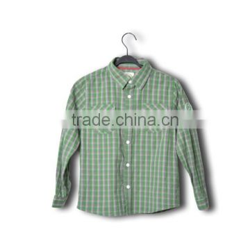 boys green grey long sleeve checked shirts with brand logo and print