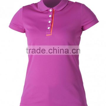 Supreme quality fast dry fit performance pique polyester spandex womens custom polo shirt for golf sports