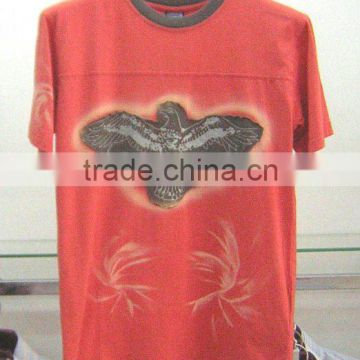 Men's T-shirt with Contrast Collar and Pattern