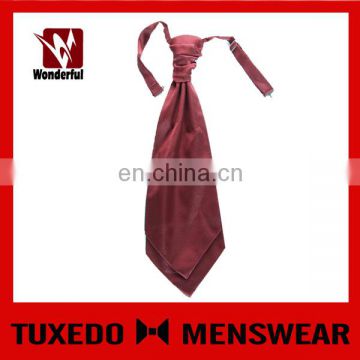 men's 100% silk reversible ascot red paisley silk tie